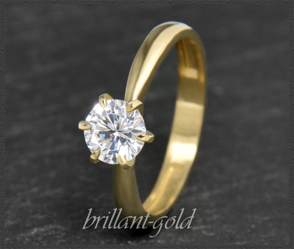 Brillant Ring 1,03ct, Wesselton H-I, 585 Gelbgold