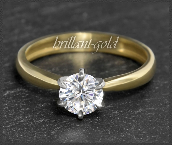 Brillant 585 Gold Ring; 1,02ct, River E, Si1-2