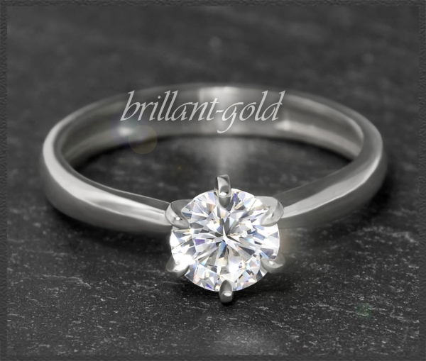 Brillant 585 Gold Ring 1,03ct, Top Wesselton