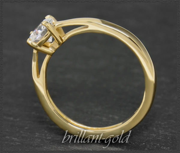 Brillant 585 Gold Ring 0,95ct, Si2; Verlobungsring