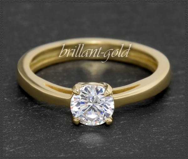 Brillant 585 Gold Ring 0,95ct, Si2; Verlobungsring