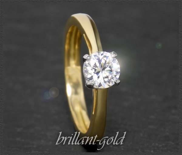 Brillant Ring aus 585 Gold; 0,95ct, River E & Si3!