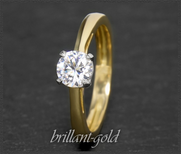 Brillant Ring aus 585 Gold; 0,95ct, River E & Si3!