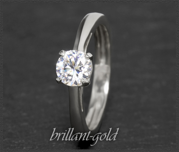 585 Weißgold Brillant Ring; 1,04ct Solitär, Si1-2