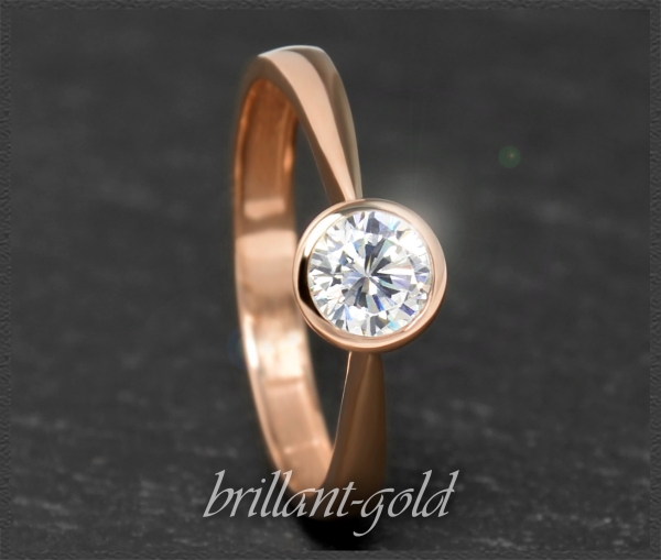 Brillant Ring aus 585 Rotgold mit 0,53ct; Si1