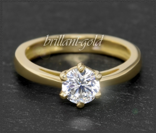 Brillant 585 Gold Ring 0,91ct; Top Wesselton, Si1