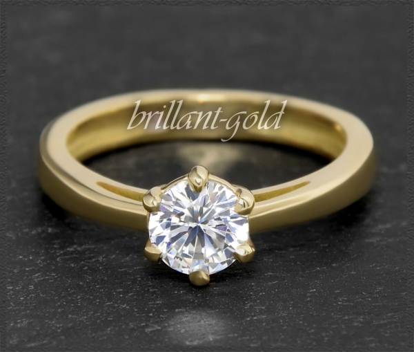 Brillant 585 Gold Ring 0,91ct; Top Wesselton, Si1