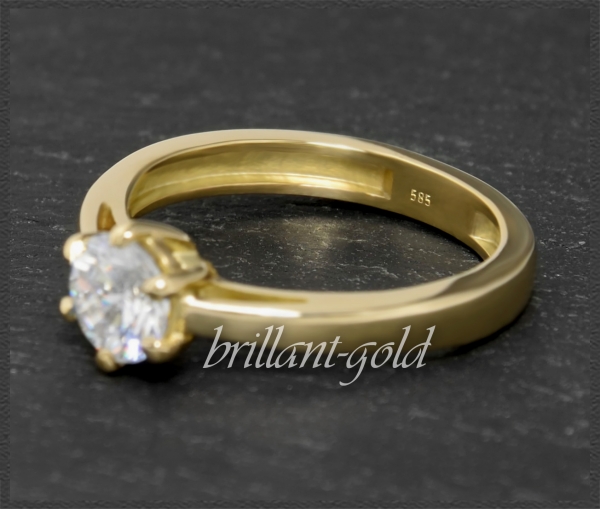 Brillant 585 Gold Ring 0,91ct; Top Wesselton, Si1