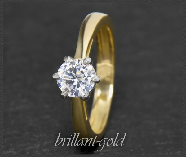 Brillant 585 Gold Ring 0,97ct, Top Wesselton