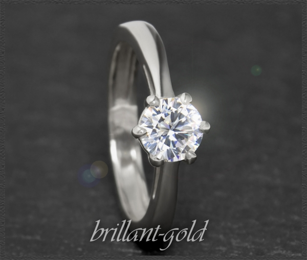 Brillant 585 Gold Ring 0,86ct; Wesselton, Si1-2