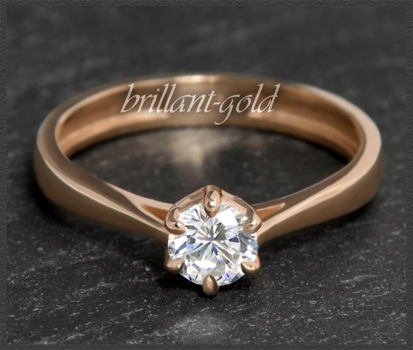 Brillant 585 Gold Ring 0,52ct, Si1; DGI Zertifikat