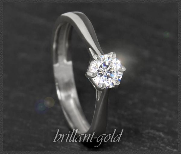 Brillant Ring in 585 Gold; 0,50ct, G & Si1