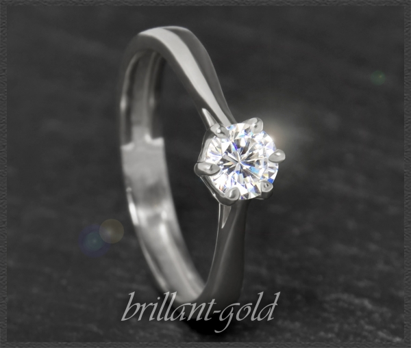 Brillant Ring 0,49ct; River; Si1-2; 585 Weißgold