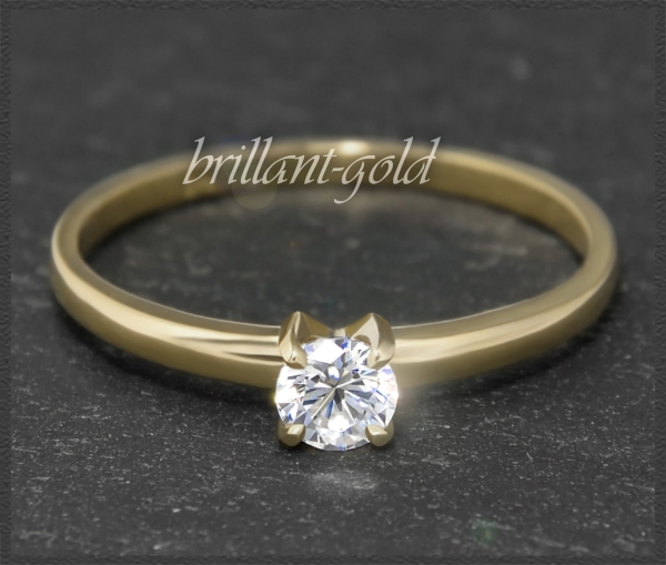 Diamant 585 Gold Ring 0,29ct, VS2; IGI Zertifikat