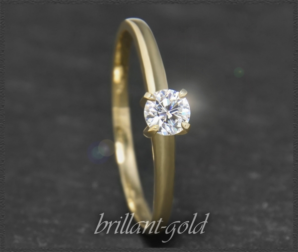Brillant 585 Gelbgold Ring, 0,29ct, River D, Si