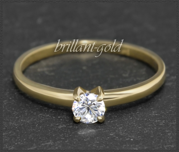 Brillant 585 Gelbgold Ring, 0,29ct, River D, Si