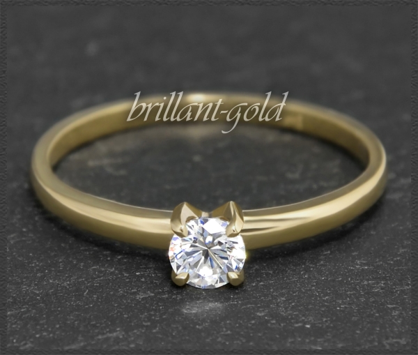 Diamant 585 Gold Ring 0,29ct, VS2; IGI Zertifikat