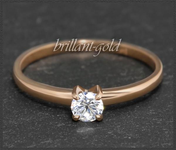 585 Gold Brillant Ring; 0,25ct, Lupenrein & River