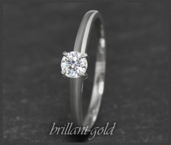 Brillant Ring mit 0,38ct in River D, Si3; 585 Gold