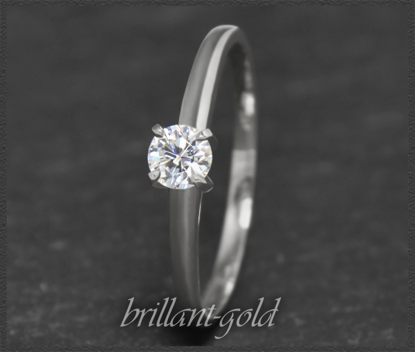 Brillant 585 Gold Ring; 0,34ct, Si1; DGI Zertifikat