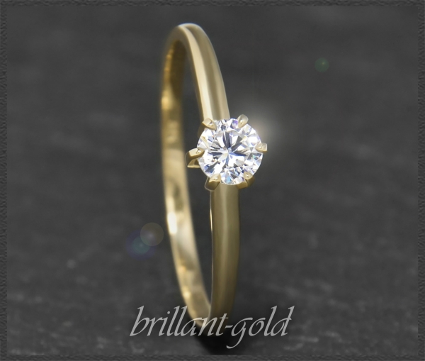 Brillant 585 Gold Ring 0,35ct, Si2; DGI Zertifikat