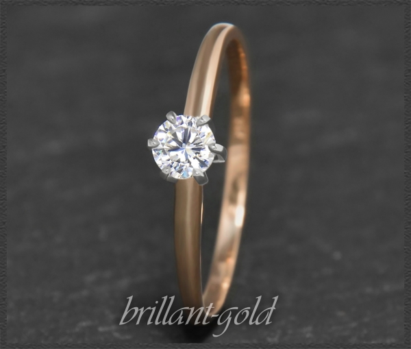 Brillant Ring 0,24ct, Si1; 585 Gold, DGI Zertifikat