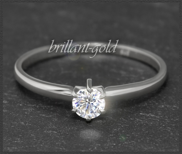 Brillant Ring in 585 Gold; 0,34ct, River E & VVS2
