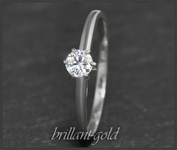Brillant Ring in 585 Gold; 0,34ct, River E & VVS2