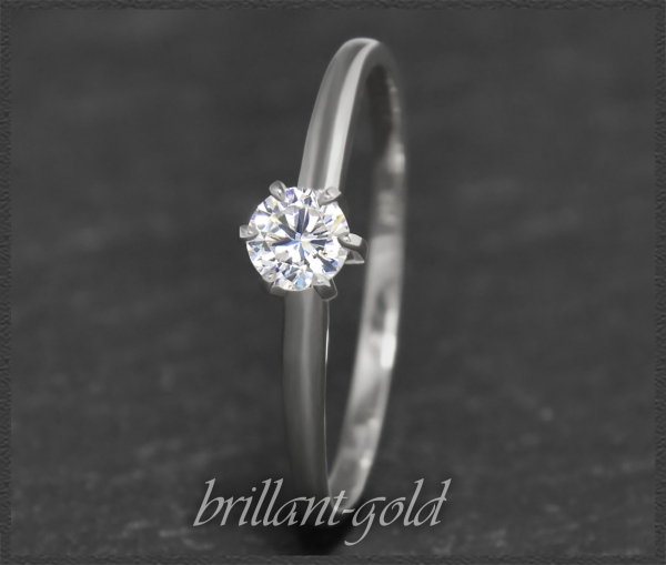 Brillant 585 Gold Ring 0,41ct, Si1; DGI Zertifikat