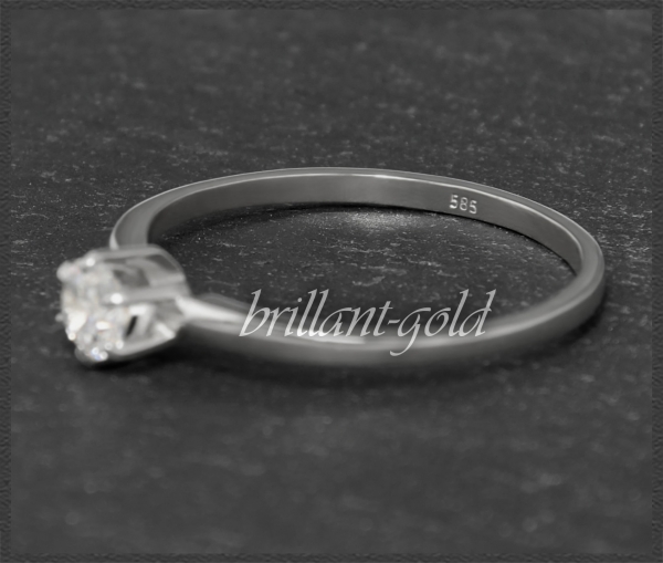 Brillant Ring in 585 Gold; 0,34ct, River E & VVS2