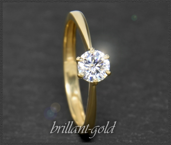 Brillant Ring in 585 Gold; 0,54ct; Wesselton, Si2