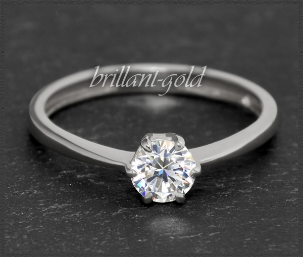 Brillant 585 Gold Ring; 0,42ct, Si2; DGI Zertifikat