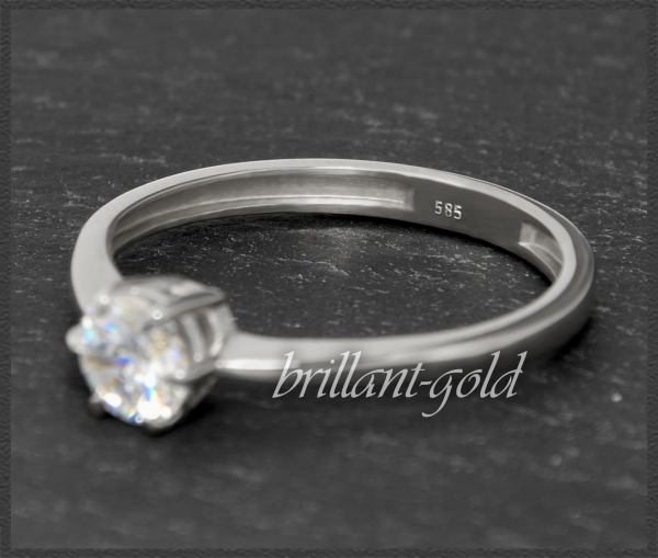 Brillant 585 Gold Ring; 0,42ct, Si2; DGI Zertifikat