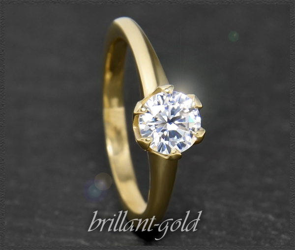 585 Gold Brillant Ring 0,93ct, Si1; Solitärring