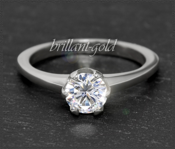 Brillant Ring aus 585 Gold; 1,02ct, Wesselton H, Si1