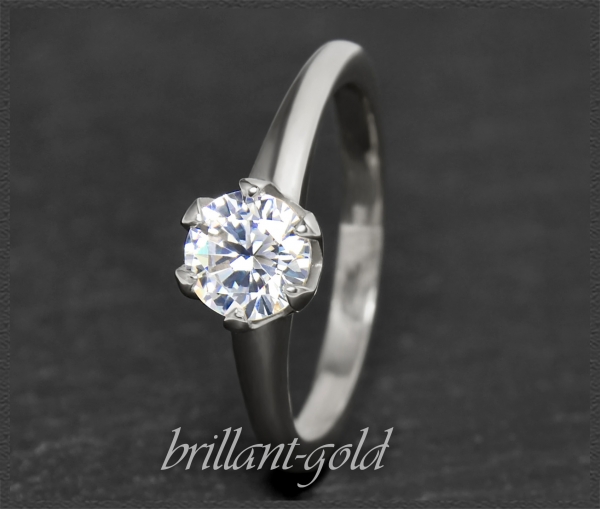 Brillant Ring aus 585 Gold; 1,02ct, Wesselton H, Si1