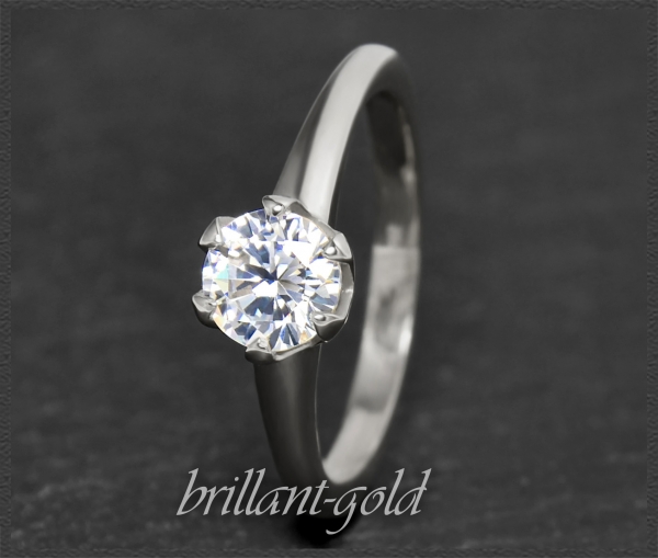 Brillant 585 Weißgold Ring, 0,99ct, Si1-2