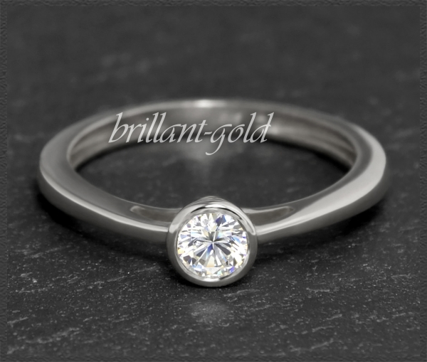 Brillant 585 Weißgold Ring Solitär 0,33ct; VS2
