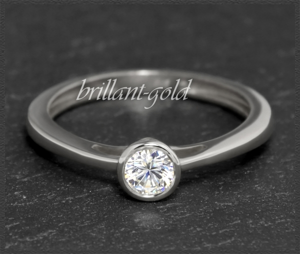 Brillant Ring 585 Weißgold mit 0,39ct, Si1