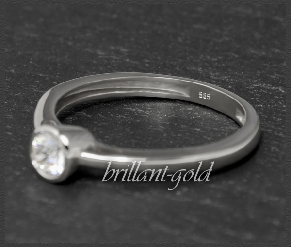 Brillant 585 Weißgold Ring Solitär 0,33ct; VS2