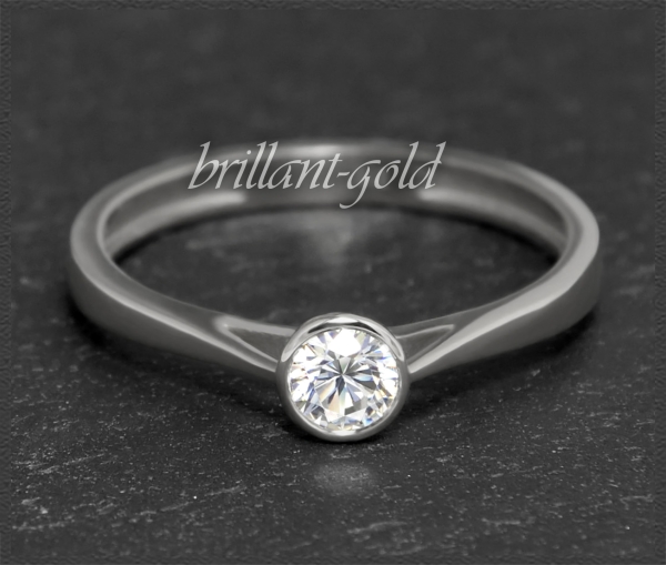 Brillant 0,28ct Ring in 585 Weißgold, VVS2