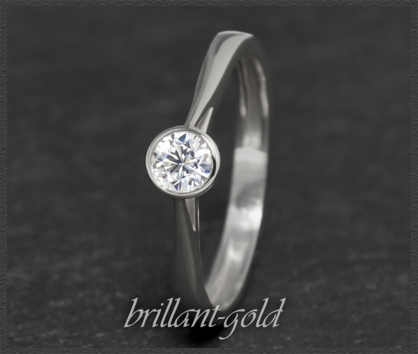 Brillant 0,28ct Ring in 585 Weißgold, VVS2