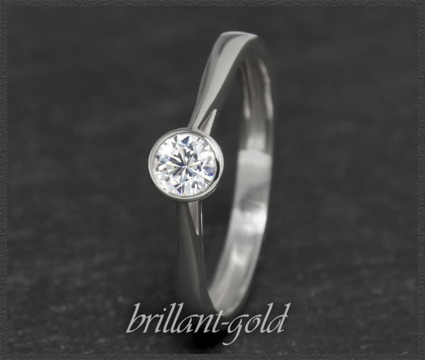 Diamant Ring 0,22ct, Top Wesselton & VS1, 585 Gold