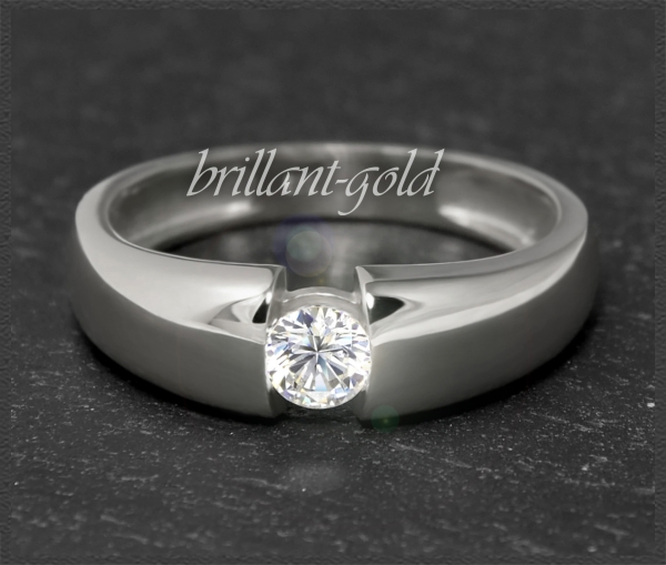 Brillant 585 Gold Ring; 0,24ct, D & VVS1