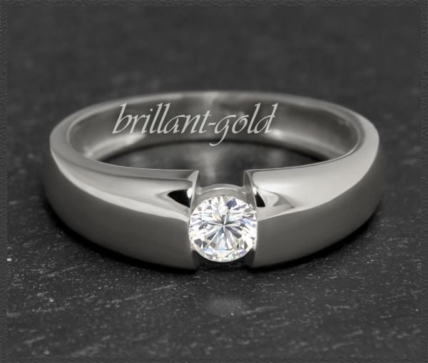 Brillant 585 Gold Ring; 0,24ct, D & VVS1