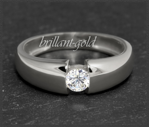 Brillant Solitär Ring 0,24ct, VS1, 585 Gold Bandring