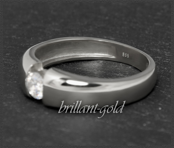 Brillant 585 Gold Ring; 0,24ct, D & VVS1