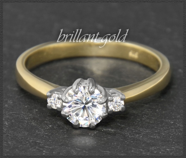 Brillant Ring 585 Gold mit 0,67ct; Solitär 0,58ct
