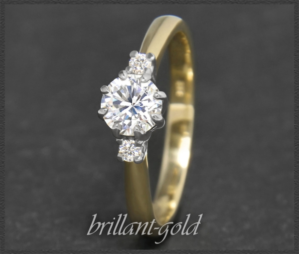 Brillant Ring 585 Gold mit 0,67ct; Solitär 0,58ct
