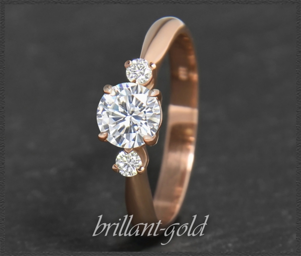 585 Gold Brillant Ring 0,86ct; Top Wesselton, Si2!